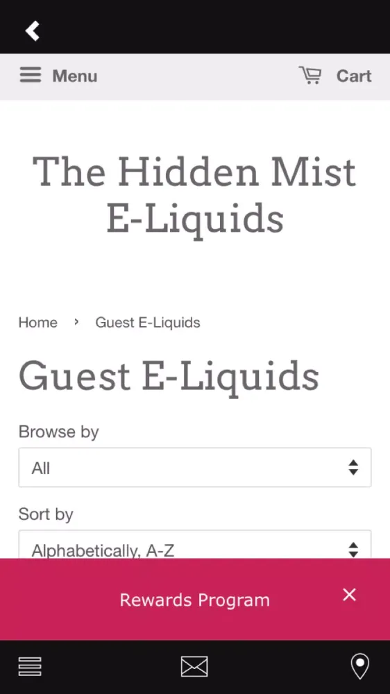 Tangkapan layar eLiquid Shop