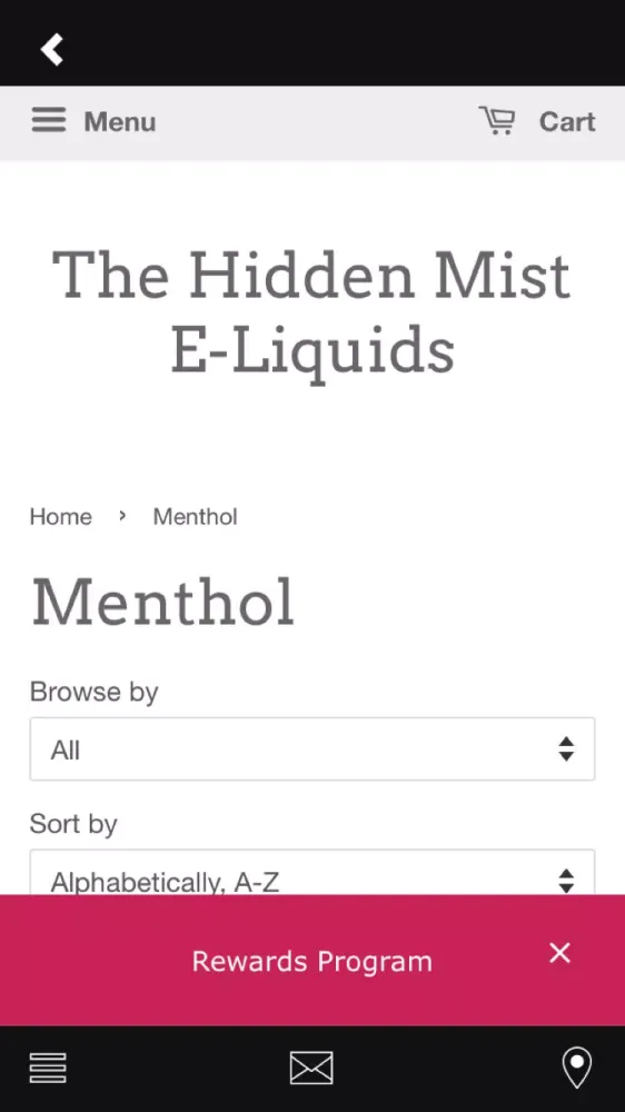 Tangkapan layar eLiquid Shop