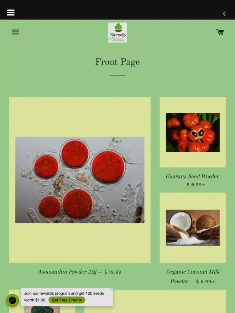 Ảnh chụp màn hình của Eternally Herbal iPad 