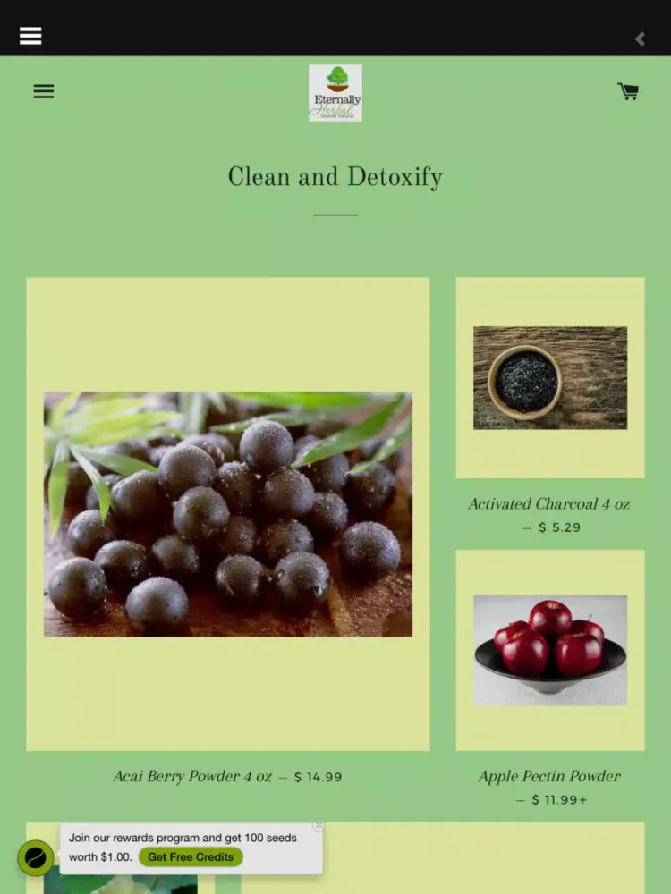 Ảnh chụp màn hình của Eternally Herbal iPad 