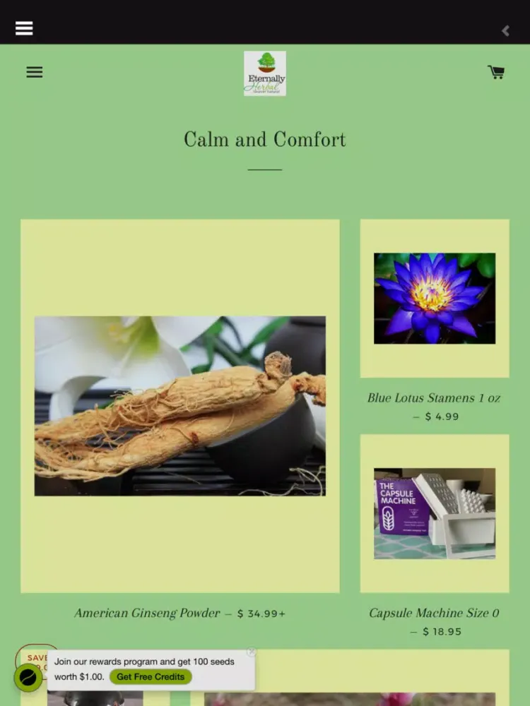 Ảnh chụp màn hình của Eternally Herbal iPad 
