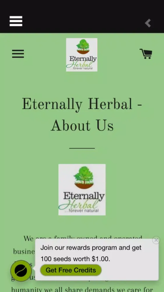 Ảnh chụp màn hình của Eternally Herbal