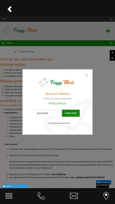 ภาพหน้าจอของ Froggy Mods PS3