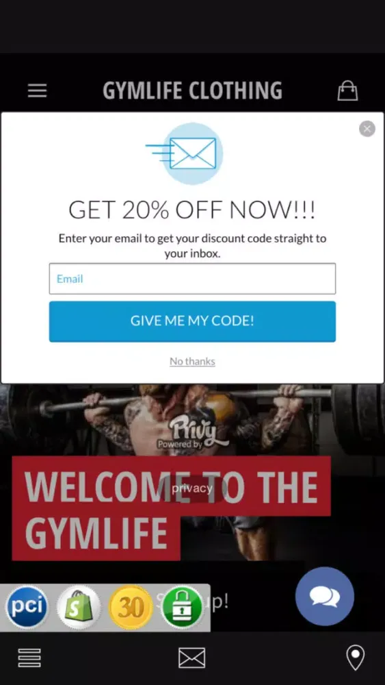 ภาพหน้าจอของ GymLife Clothing