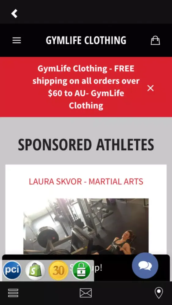 ภาพหน้าจอของ GymLife Clothing