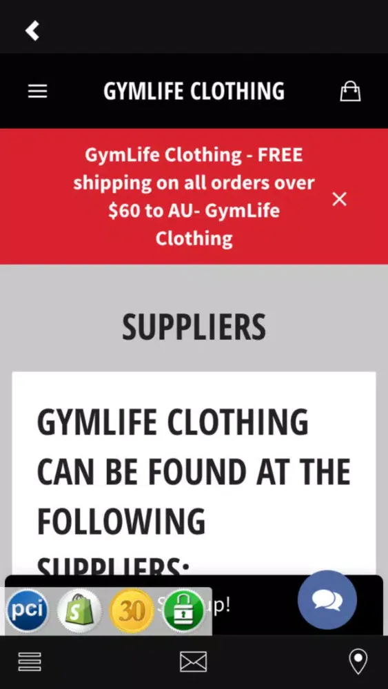 ภาพหน้าจอของ GymLife Clothing