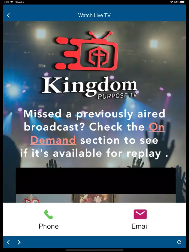 Kingdom Purpose TV iPad  स्क्रीनशॉट