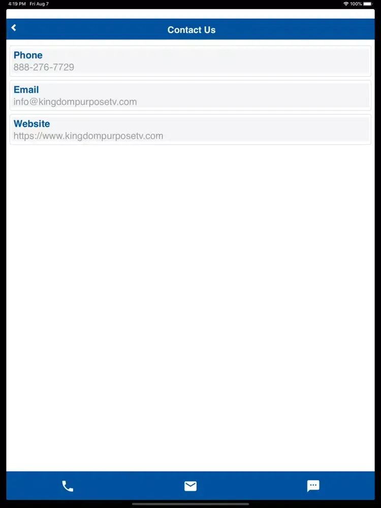 Kingdom Purpose TV iPad  स्क्रीनशॉट