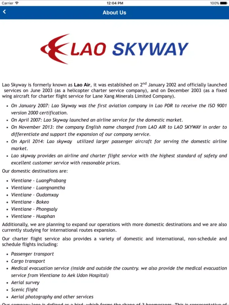 Zrzuty ekranu Lao Skyway iPad 