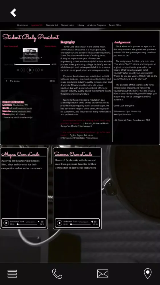 Lyric University Screenshots