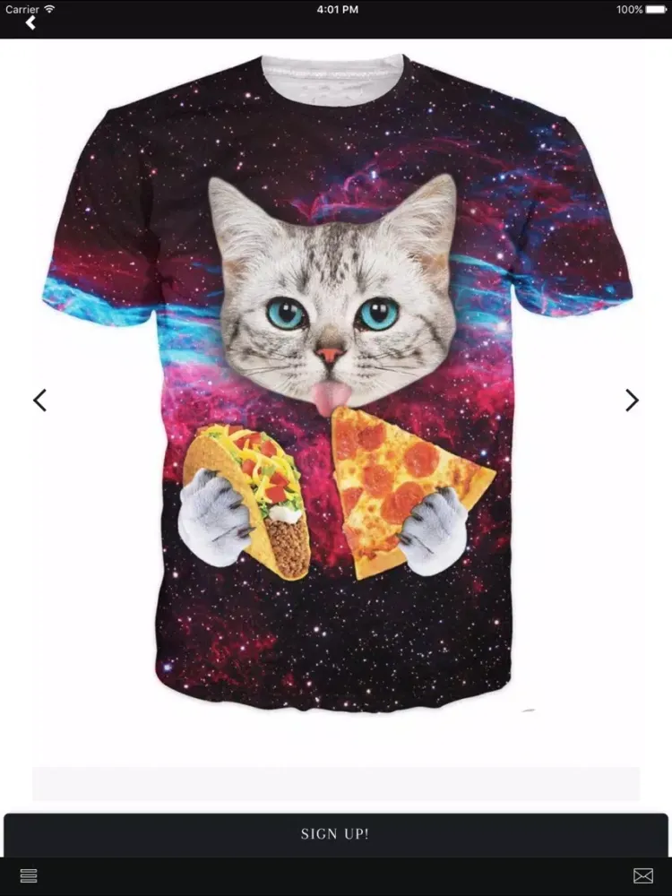 Tangkapan layar Meow Outlet iPad 