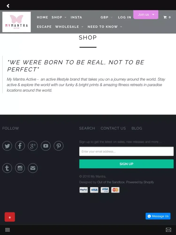 My Mantra Active Store iPad  Screenshots
