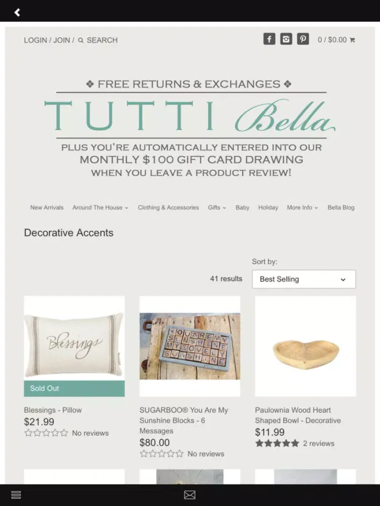 Shop Tutti Bella iPad  Screenshots