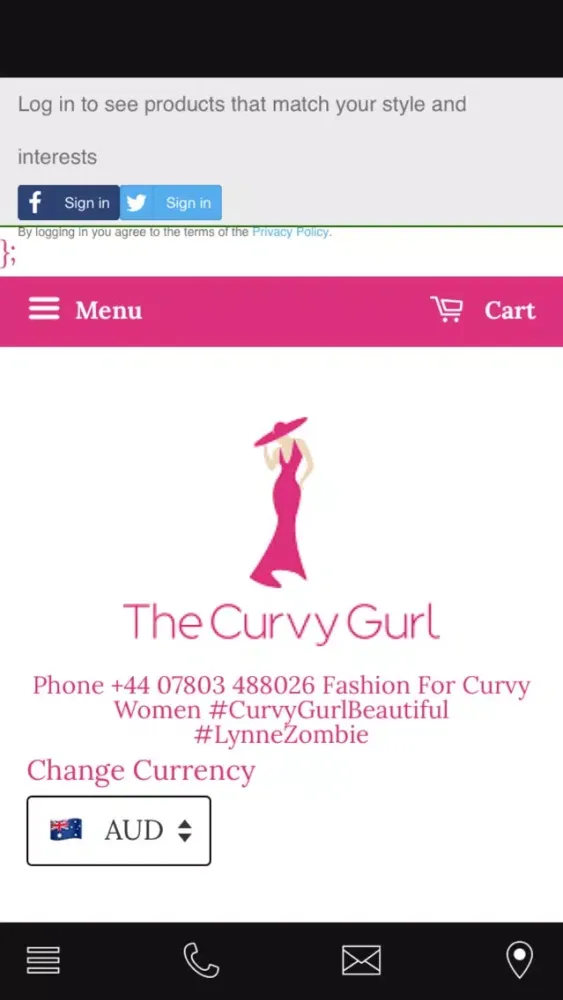 Ảnh chụp màn hình của The Curvy Gurl App