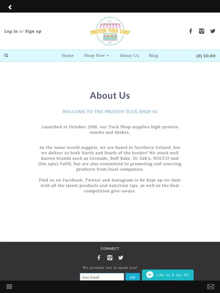 Zrzuty ekranu The Protein Tuck Shop NI iPad 