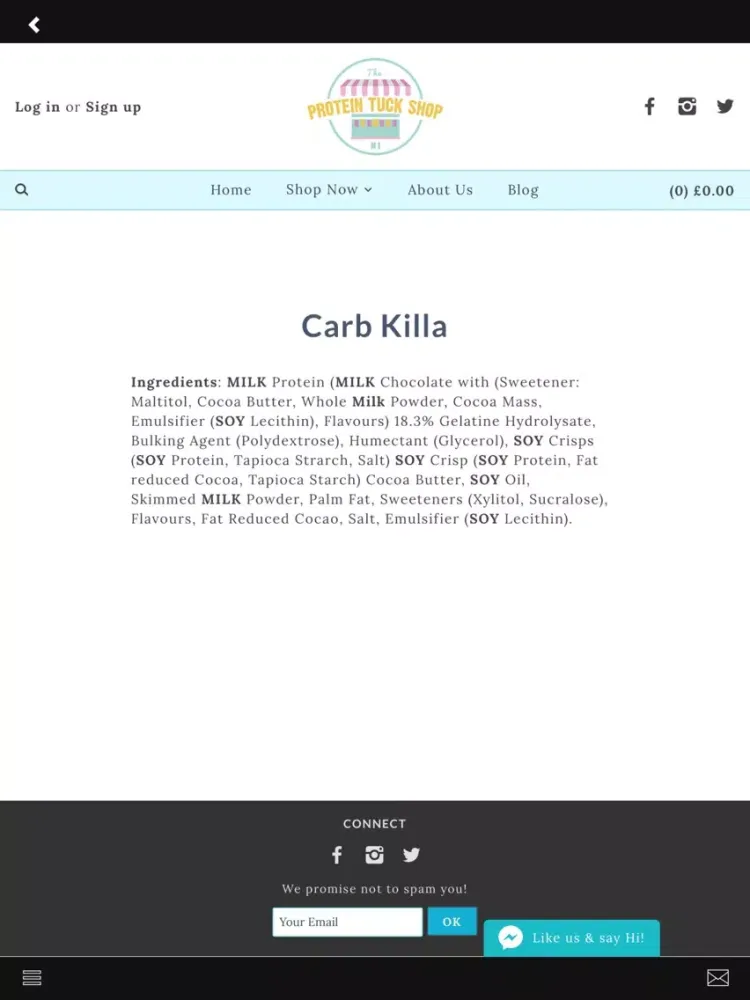 Zrzuty ekranu The Protein Tuck Shop NI iPad 