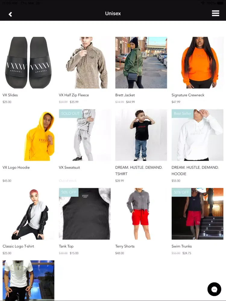 VXXXV Apparel iPad  سکرین شاٹس
