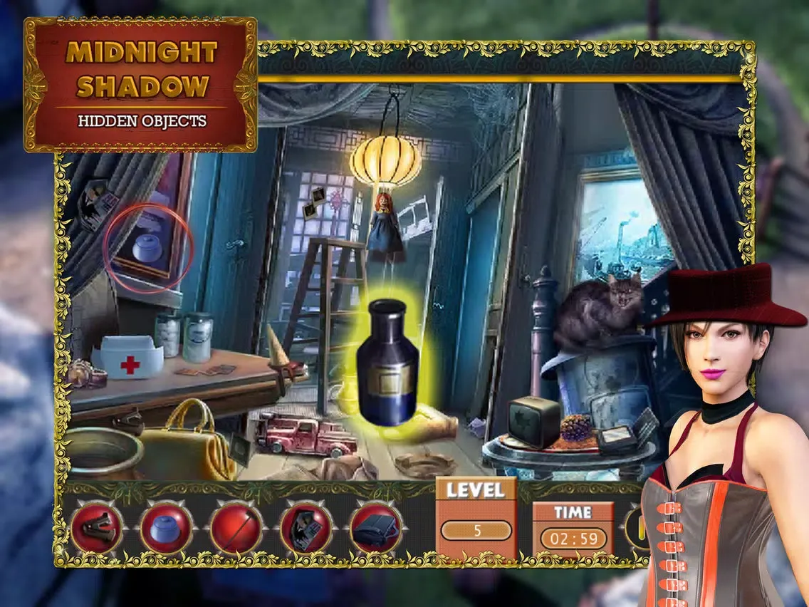 Tangkapan skrin Midnight Shadow Hidden Fun Free Search Object Game iPad 
