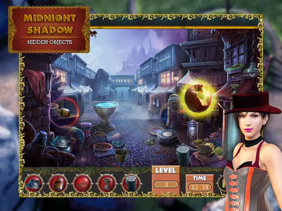 Tangkapan skrin Midnight Shadow Hidden Fun Free Search Object Game iPad 