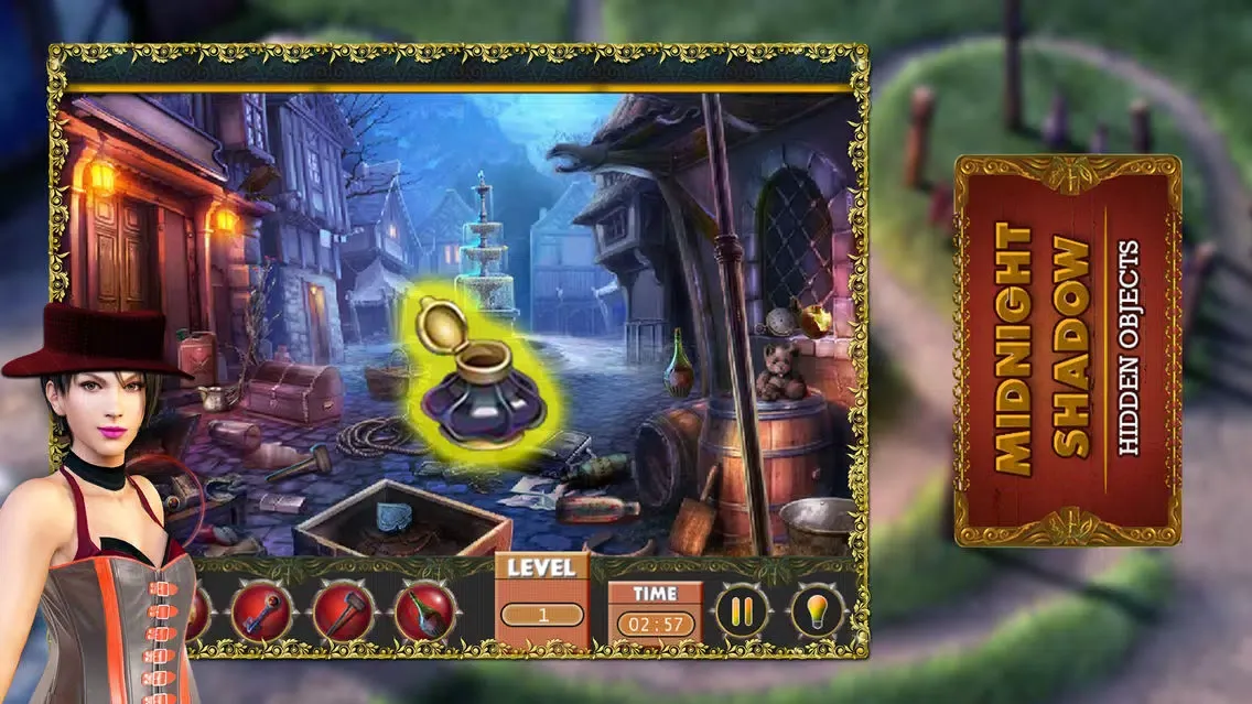 Tangkapan skrin Midnight Shadow Hidden Fun Free Search Object Game