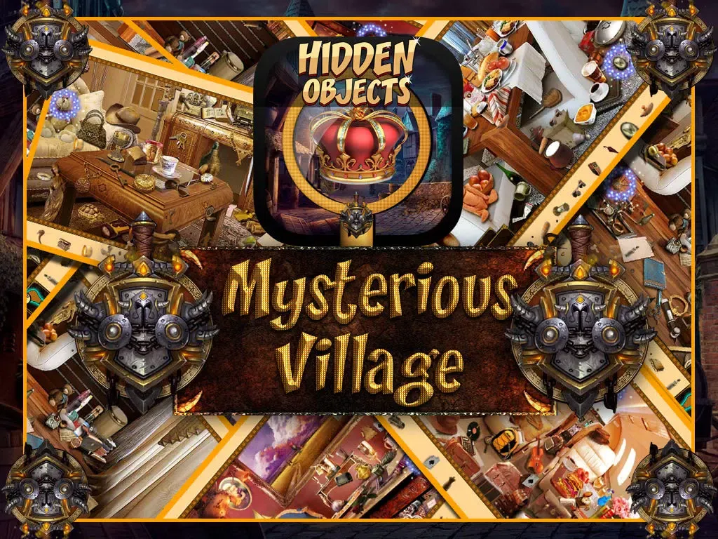 Capturas de tela do Mysterious Town : The Game of hidden objects in Dark Night,Garden,Dark Room,Hunted Night,City and Jungle iPad 