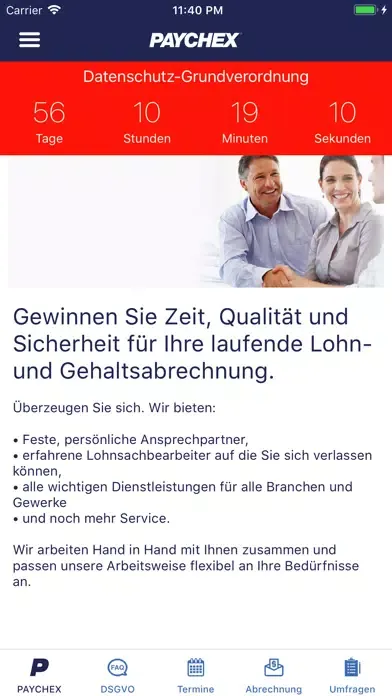 Ảnh chụp màn hình của PAYCHEX Deutschland