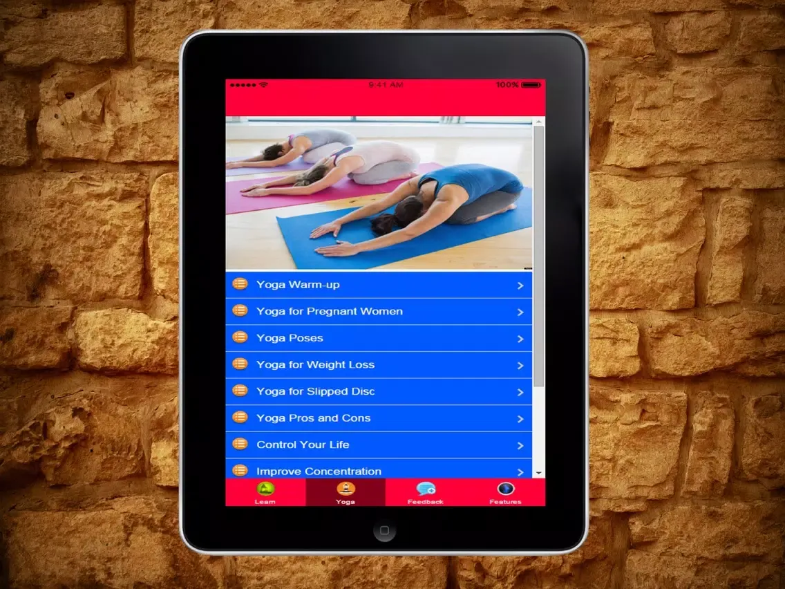Yoga for Beginners - Yoga Techniques to Improve Concentration iPad 应用截图