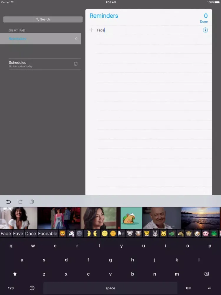 Скриншоты GIFit Keyboard iPad 