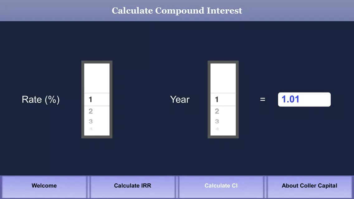 Coller Capital IRR Calculator App Screenshots