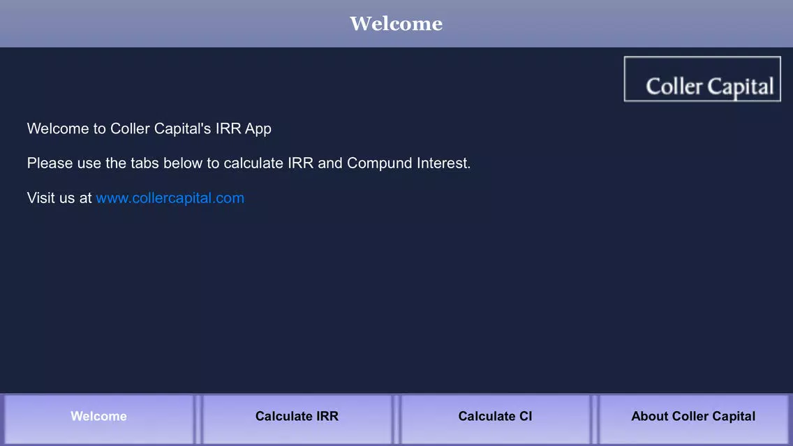Coller Capital IRR Calculator App Screenshots