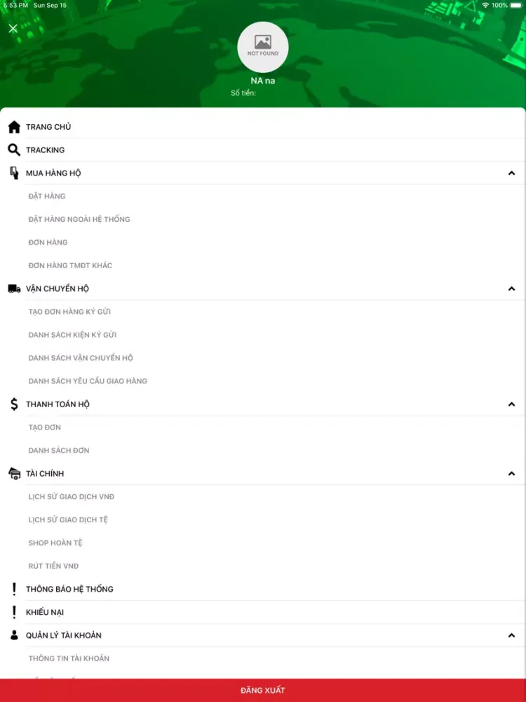Screenshot di Võ Minh Thiên Logistics iPad 