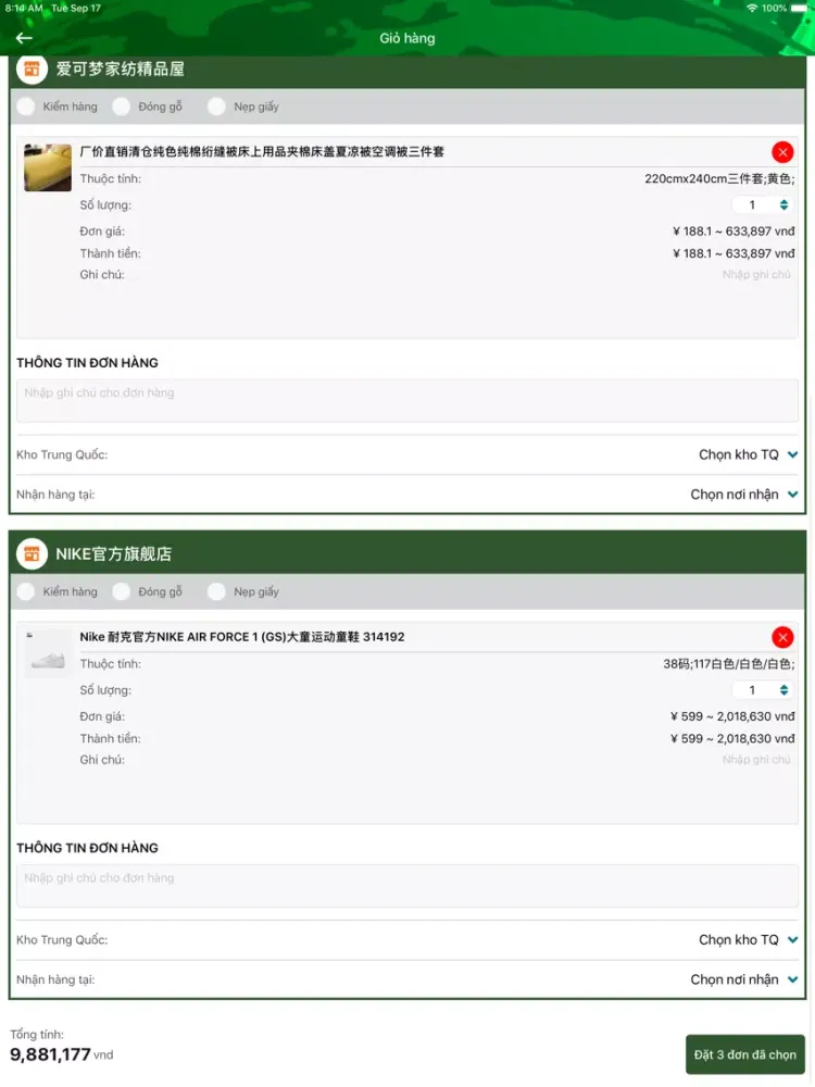 Screenshot di Võ Minh Thiên Logistics iPad 