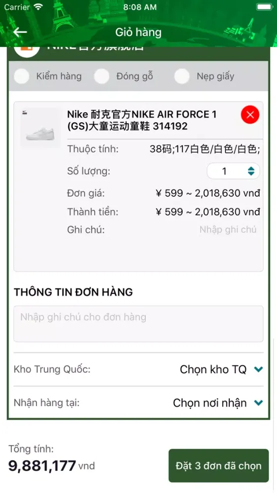 Screenshot di Võ Minh Thiên Logistics