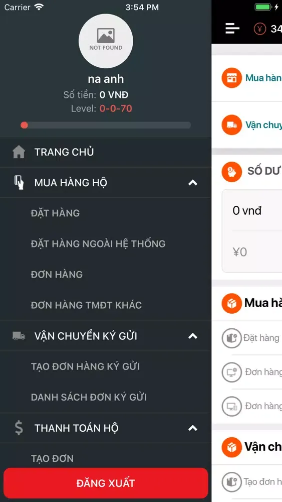 ภาพหน้าจอของ Hoàng Bách Order