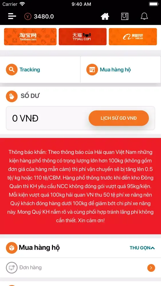 ภาพหน้าจอของ Hoàng Bách Order
