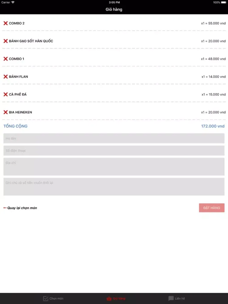 Tangkapan layar Menu QuangHD iPad 
