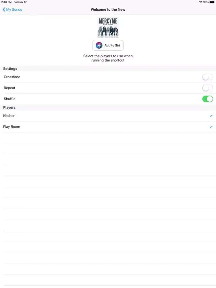 Captures d'écran de Sonos Automation iPad 