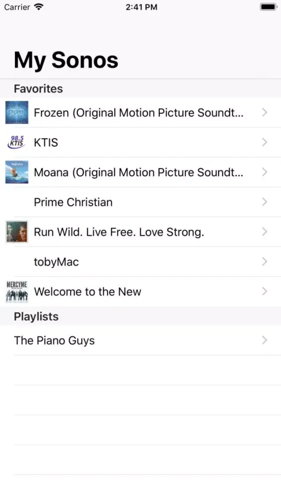 Captures d'écran de Sonos Automation