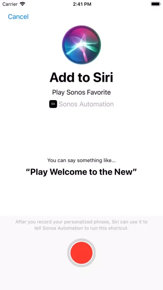 Captures d'écran de Sonos Automation