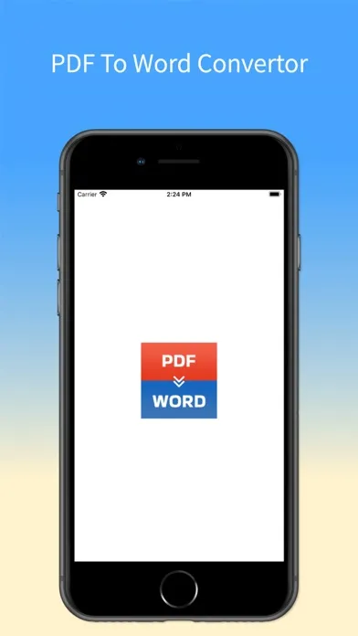 Capturas de tela do PDF to Word App