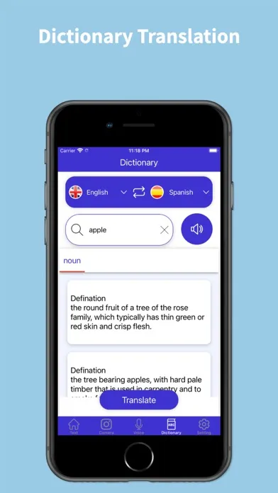 Captures d'écran de UTranslate App