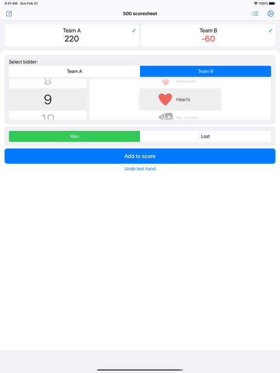 500 Scorer iPad  स्क्रीनशॉट