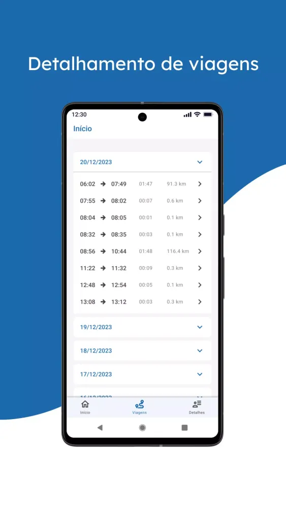 Capturas de tela do Telemetria Mobile