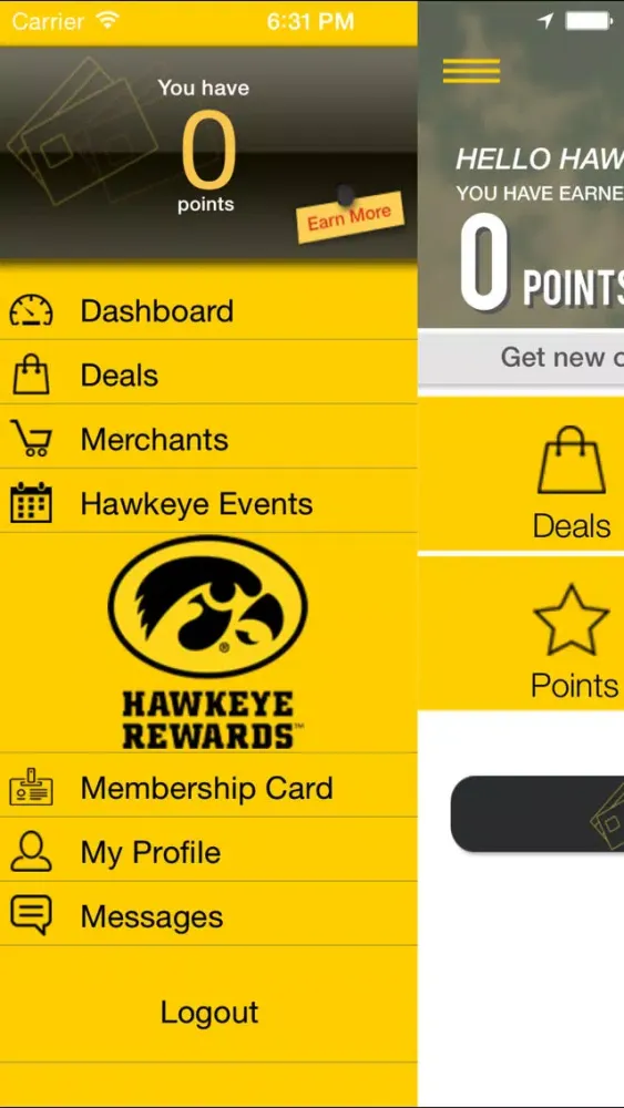 ภาพหน้าจอของ Hawkeye Rewards