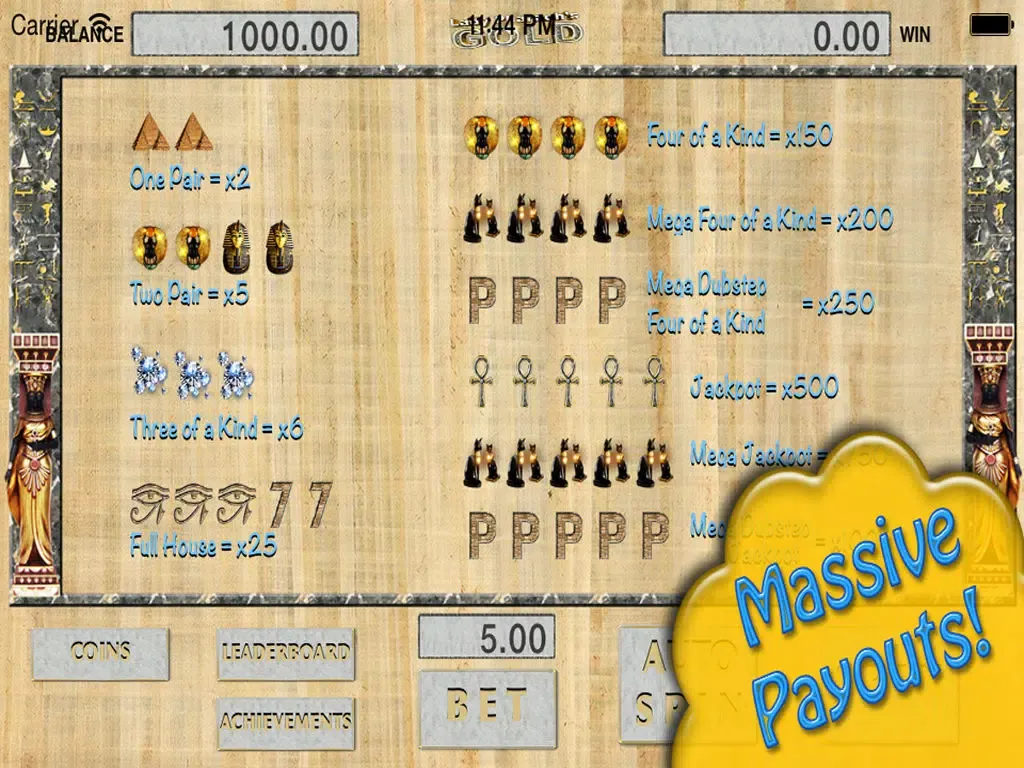 Capturas de pantalla de Las Vegas Cleopatra's Pyramid Casino: Double Diamond Deluxe Riches Pro iPad 