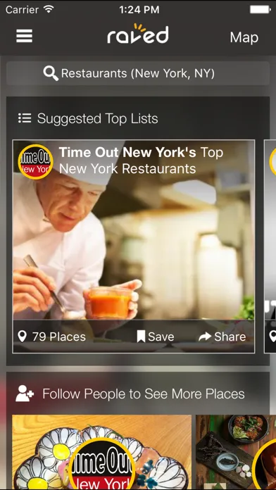 Raved - Guide to Great Restaurants, Bars & Stores Nearby سکرین شاٹس