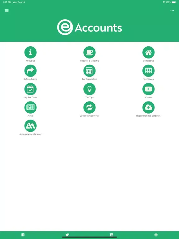 Tangkapan skrin eAccounts Ltd iPad 