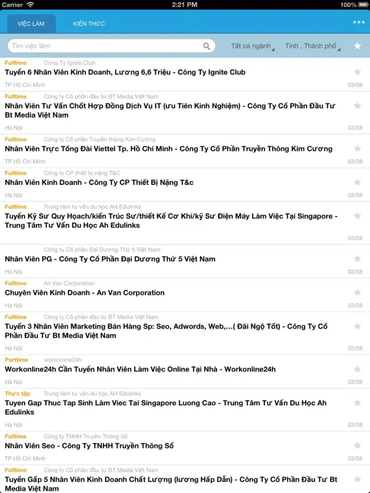 Tìm Việc Làm iPad  Screenshots