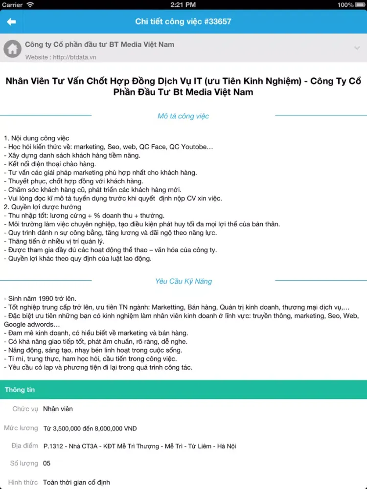 Tìm Việc Làm iPad  Screenshots