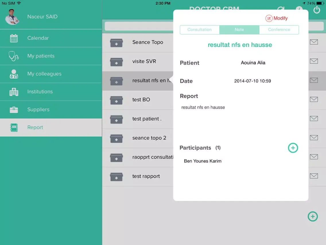 Doctor CRM iPad  स्क्रीनशॉट